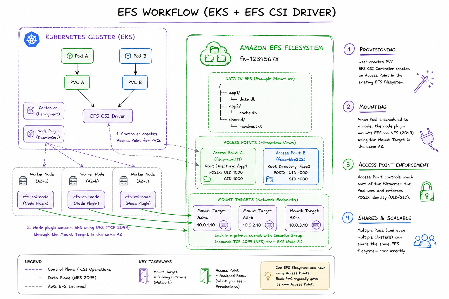 AWS EFS CSI Driver Workflow